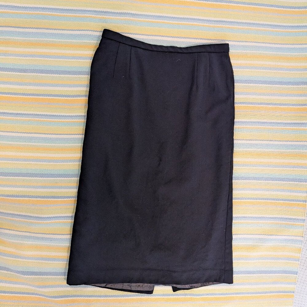 ⭐ Vintage Pendleton 100% Virgin Wool black skirt size 14 Tall